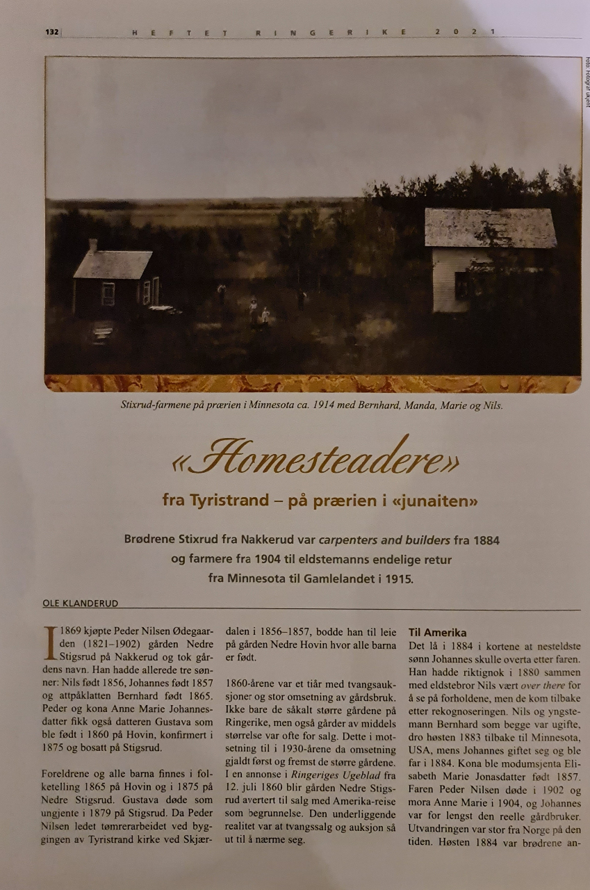 Utvandring, På prærien og Hjemkomst